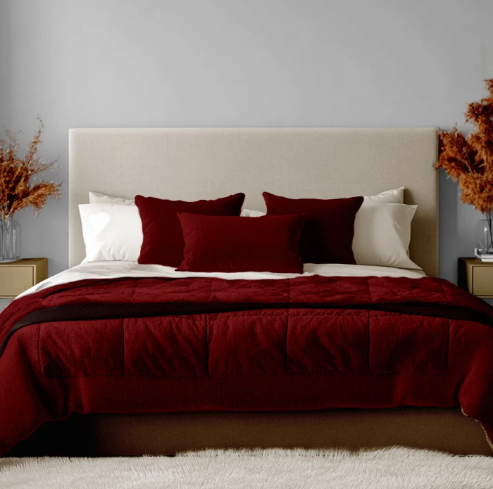 Cubrelecho Cama Doble Vinotinto