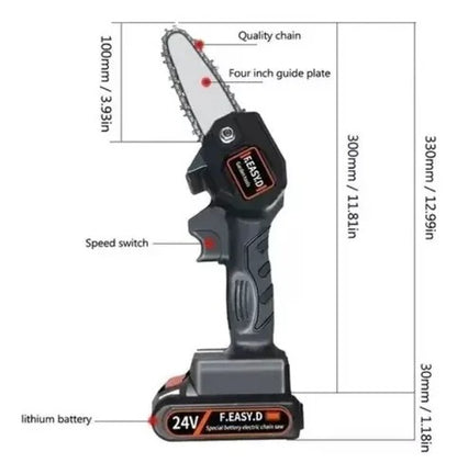 Mini Motosierra Portátil 24v Doble Bater