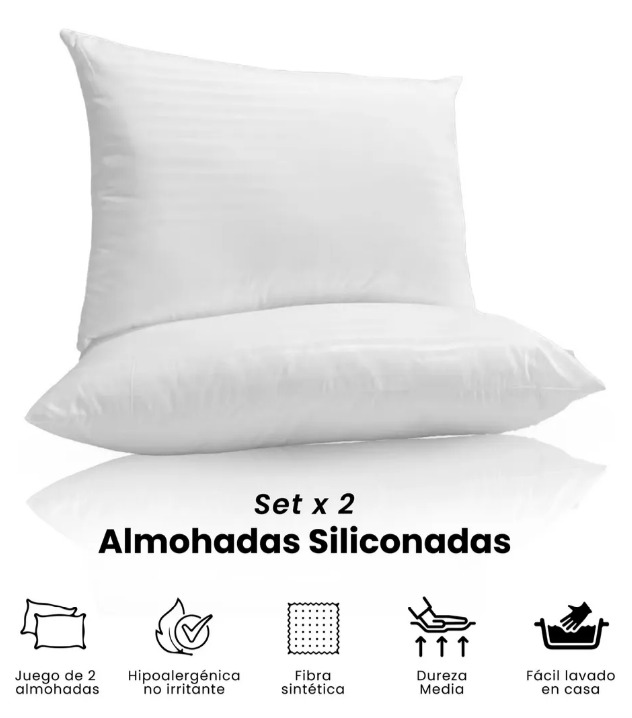 2 Almohadas Confort Pareja Siliconado