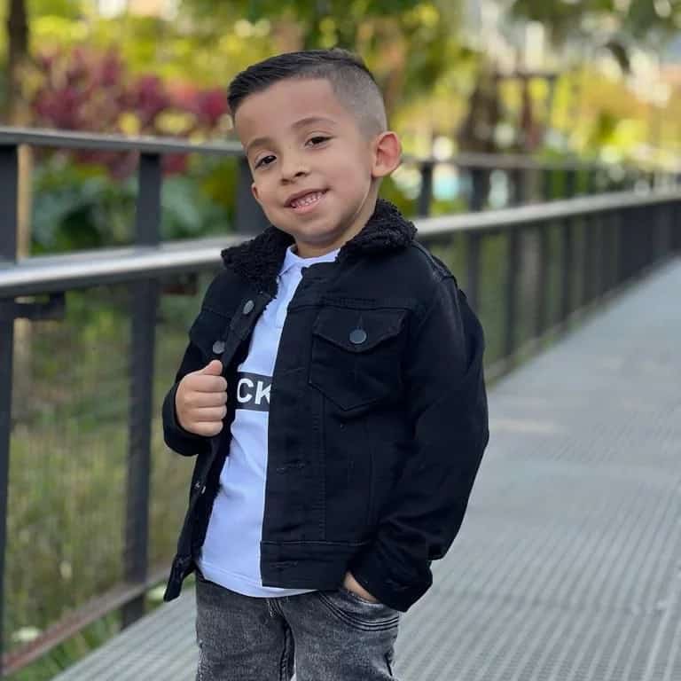 Chaqueta en jean con ovejero niño T68B