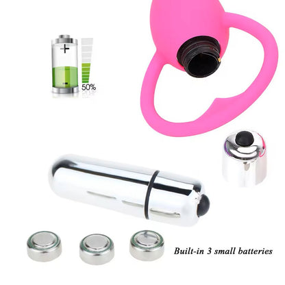 Plug Anal Vibrador Silicona Juguete + Ba