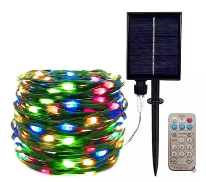 Luces Navidad Panel Solar, Control 10m