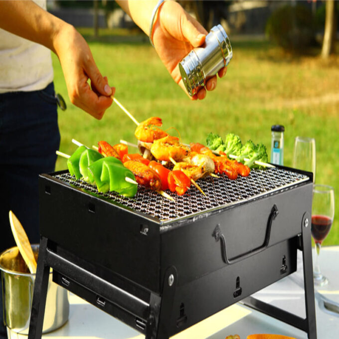 Parrilla de carbon portatil acero
